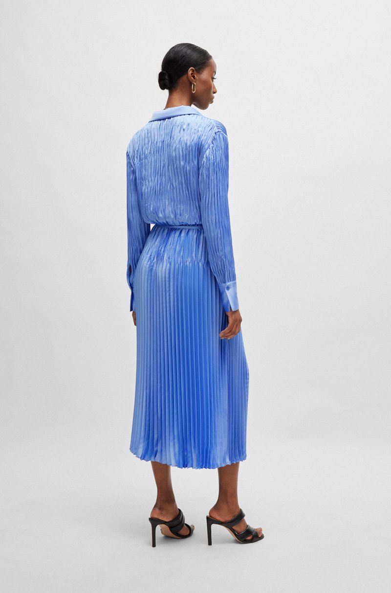 Hugo Boss Vestido Plisado Con Detalle De Cinturón