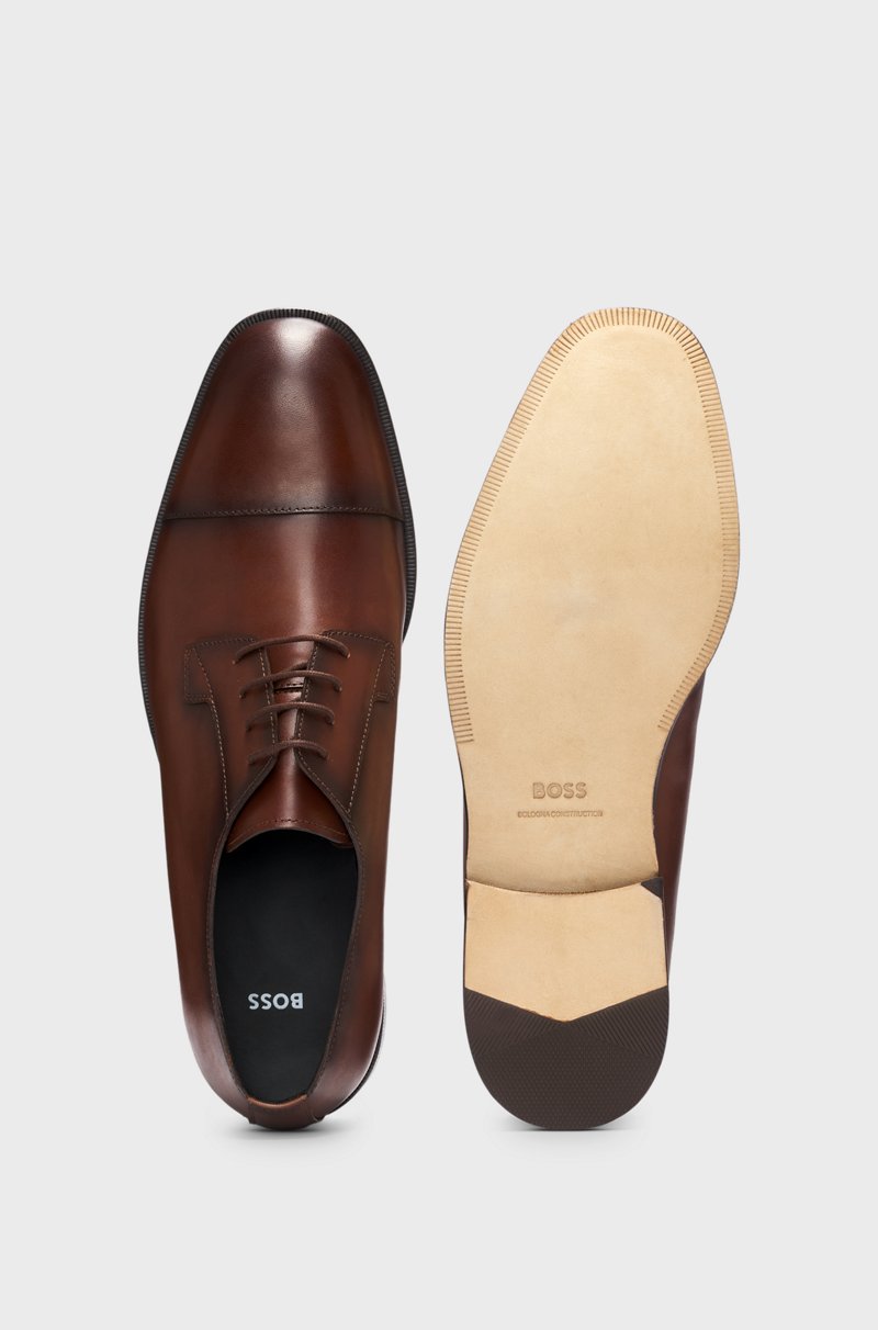 Hugo Boss Zapatos Derby De Piel Con Puntera