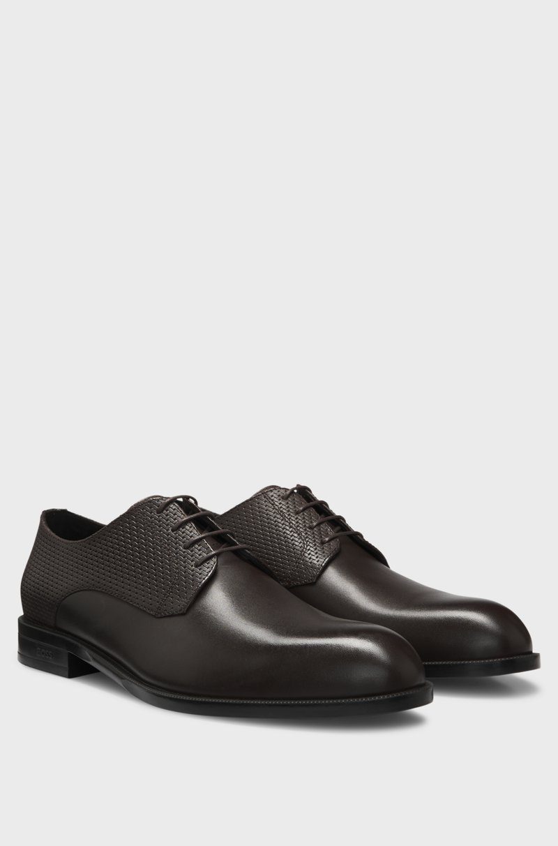 Hugo Boss Zapatos Derby En Piel Lisa Y Estampada