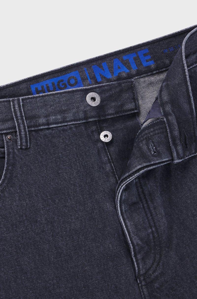 Hugo Boss Jeans Baggy Fit De Denim Negro Lavado A La Piedra