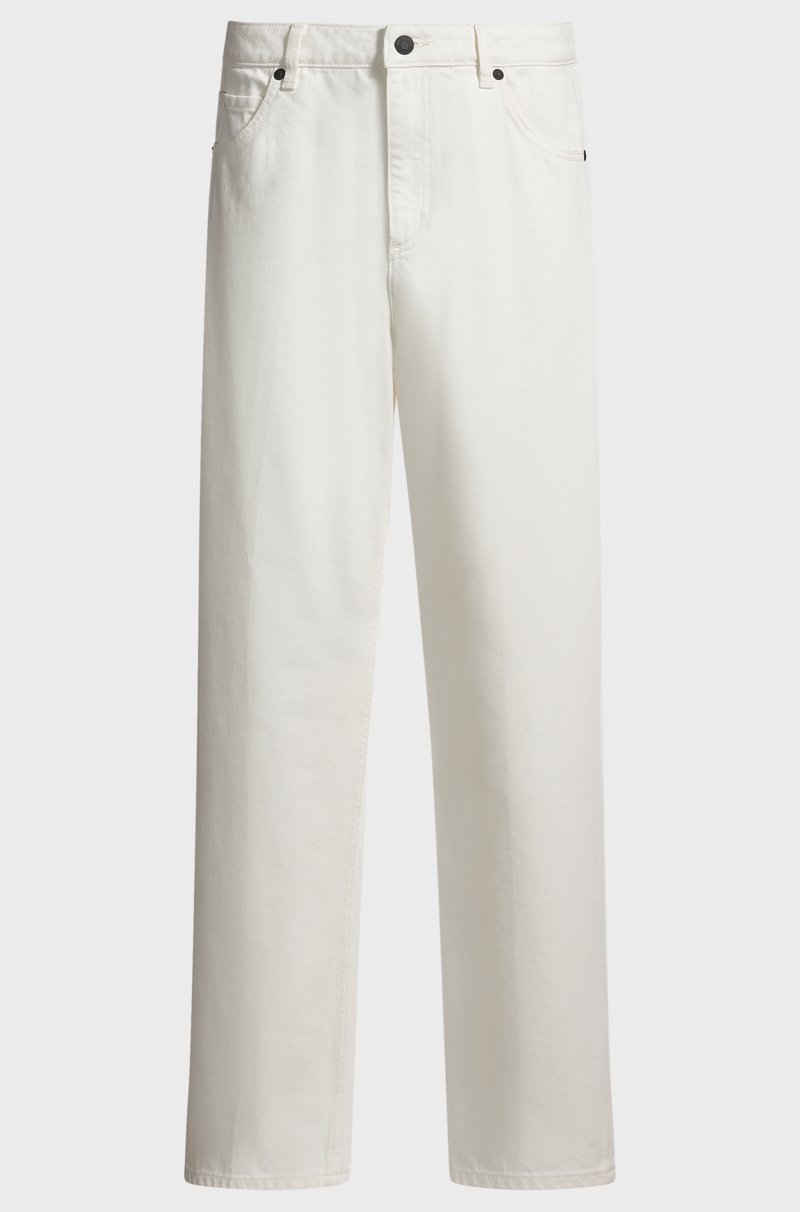 Hugo Boss Jeans de corte moderno en denim rígido blanco