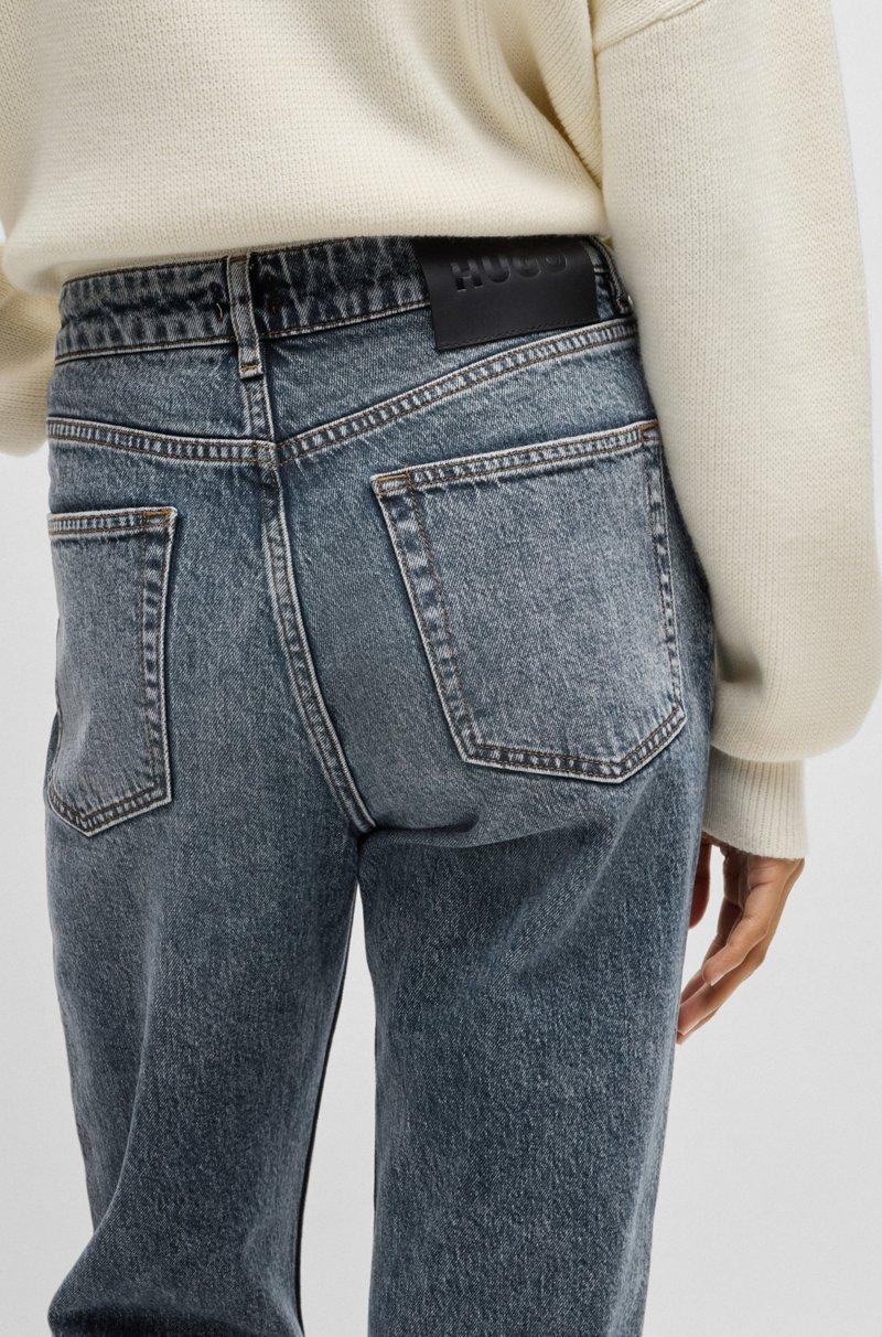 Hugo Boss Jeans Estilo Mom Tapered Fit De Denim Elástico Azul Oscuro