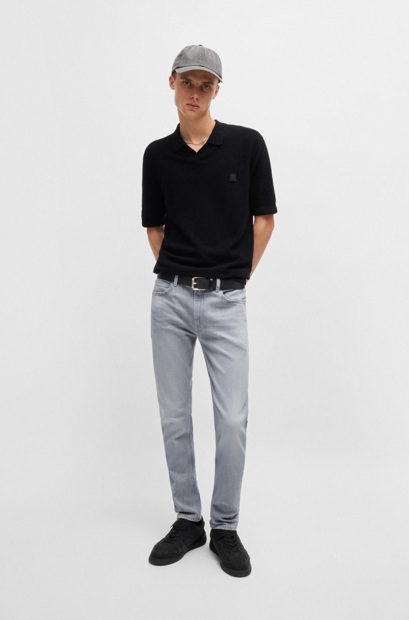Hugo Boss Jeans Extra Slim Fit De Denim Elástico Gris Plateado