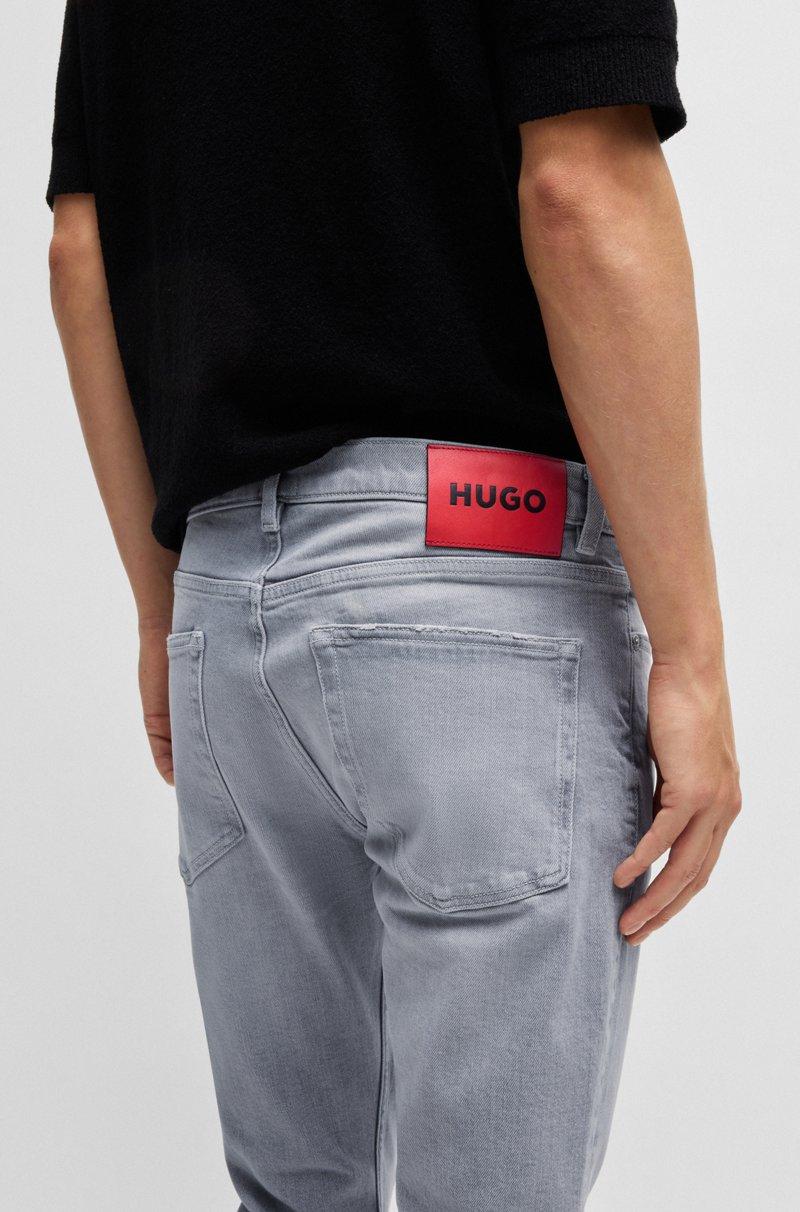 Hugo Boss Jeans Extra Slim Fit De Denim Elástico Gris Plateado