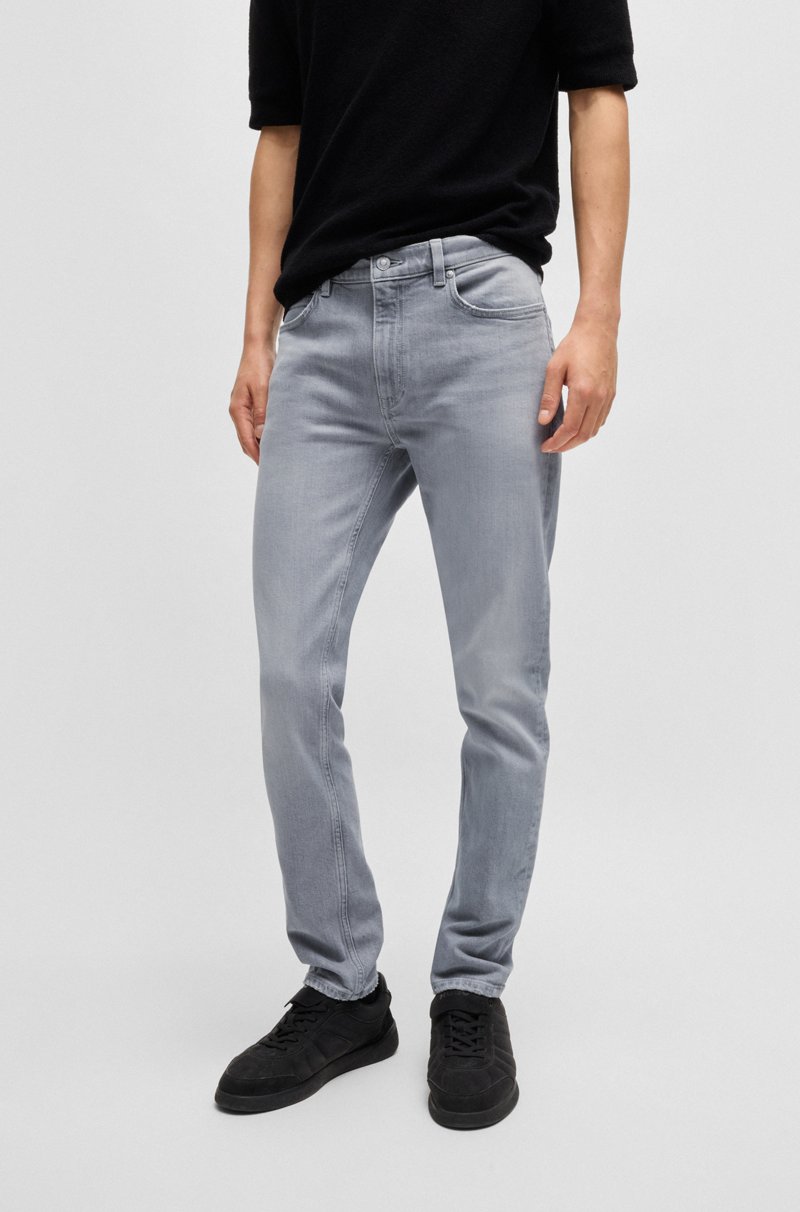 Hugo Boss Jeans extra slim fit de denim elástico gris plateado