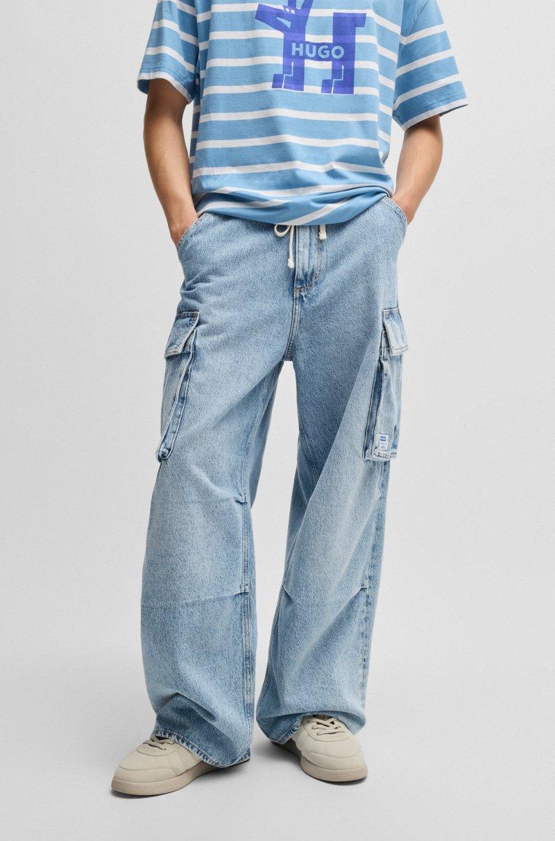 Hugo Boss Jeans loose fit en denim azul lavado a la piedra