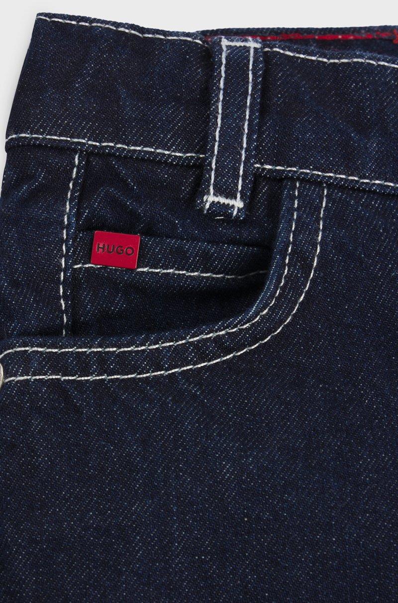 Hugo Boss Jeans Loose Fit Para Niños En Denim Azul Lavado