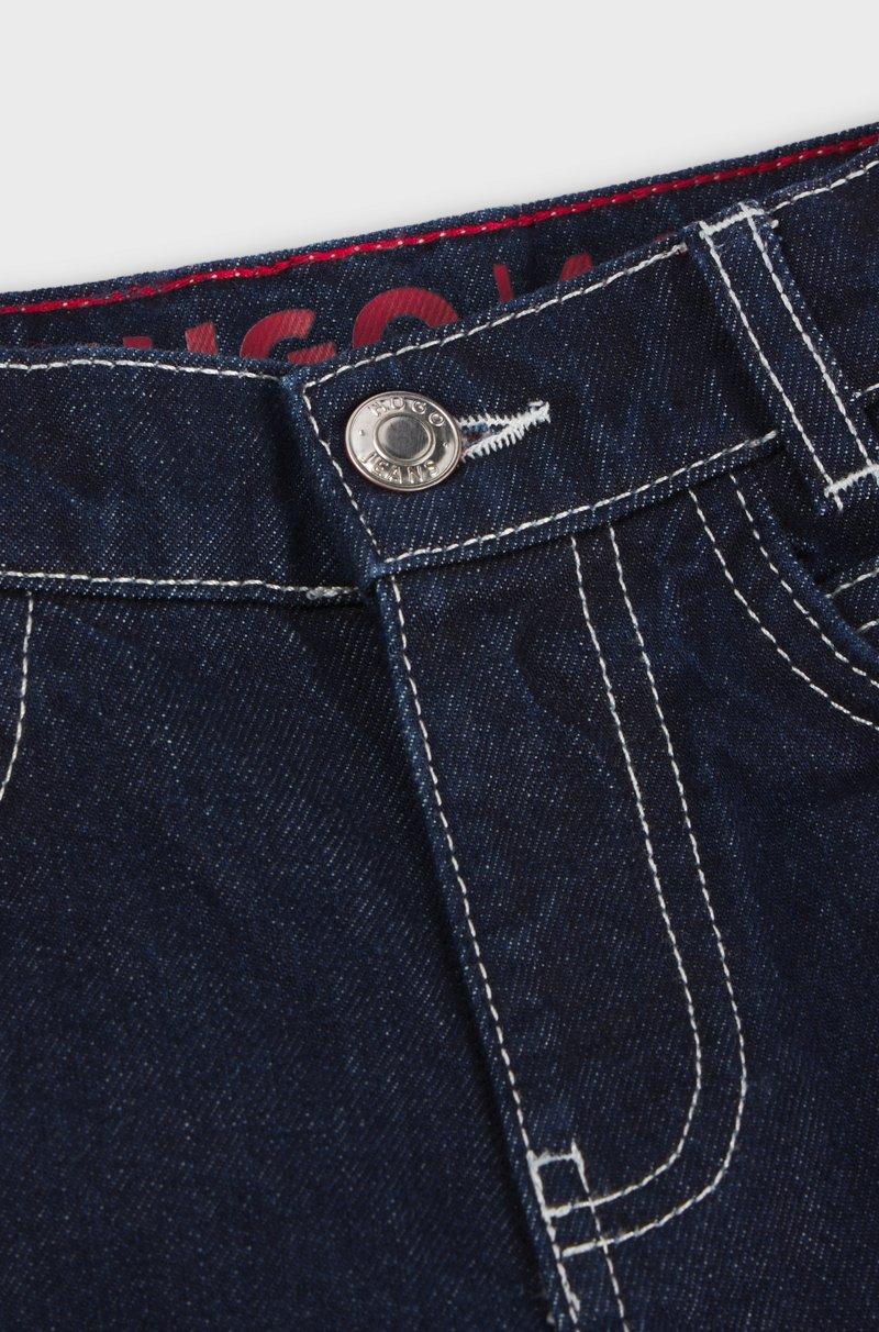 Hugo Boss Jeans Loose Fit Para Niños En Denim Azul Lavado