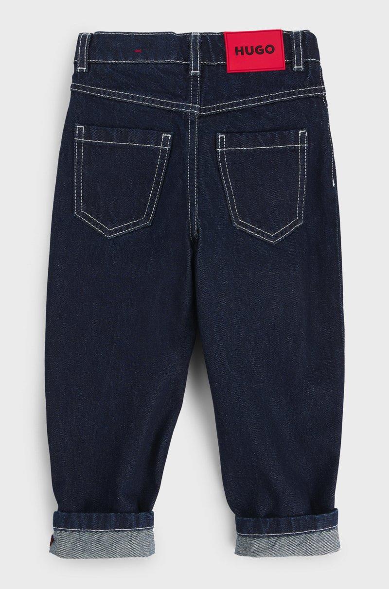 Hugo Boss Jeans Loose Fit Para Niños En Denim Azul Lavado