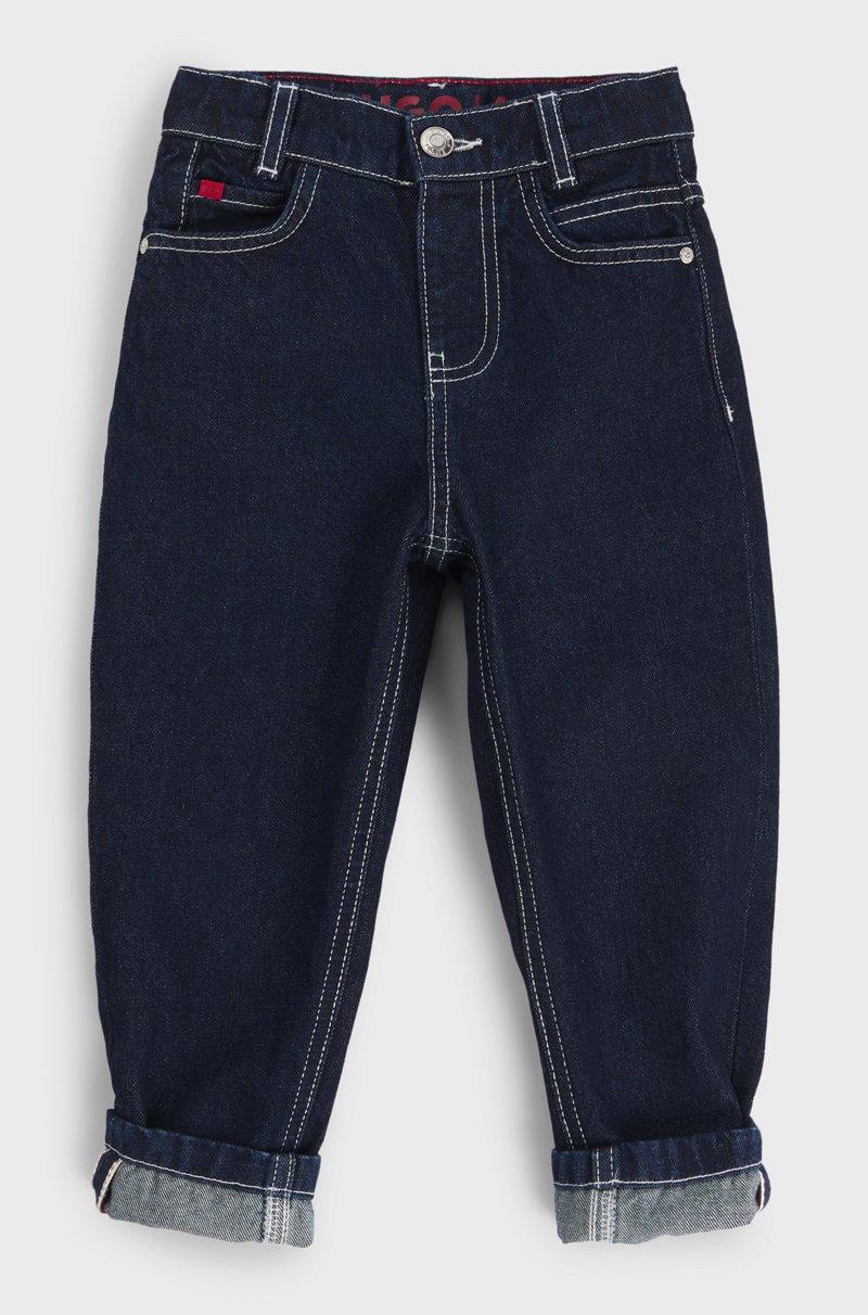 Hugo Boss Jeans loose fit para niños en denim azul lavado
