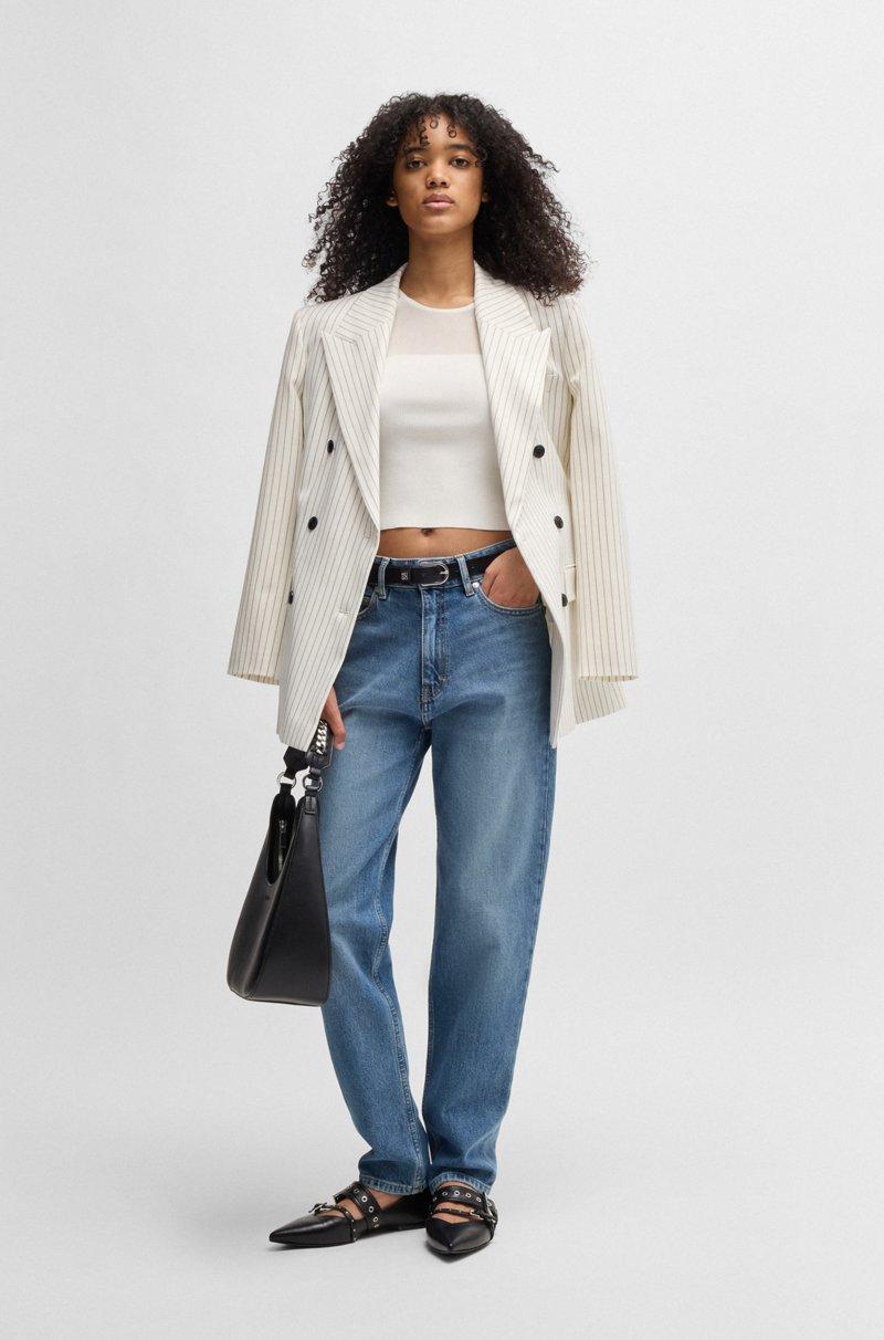 Hugo Boss Jeans Mom Fit En Un Cómodo Tejido Denim Elástico Azul