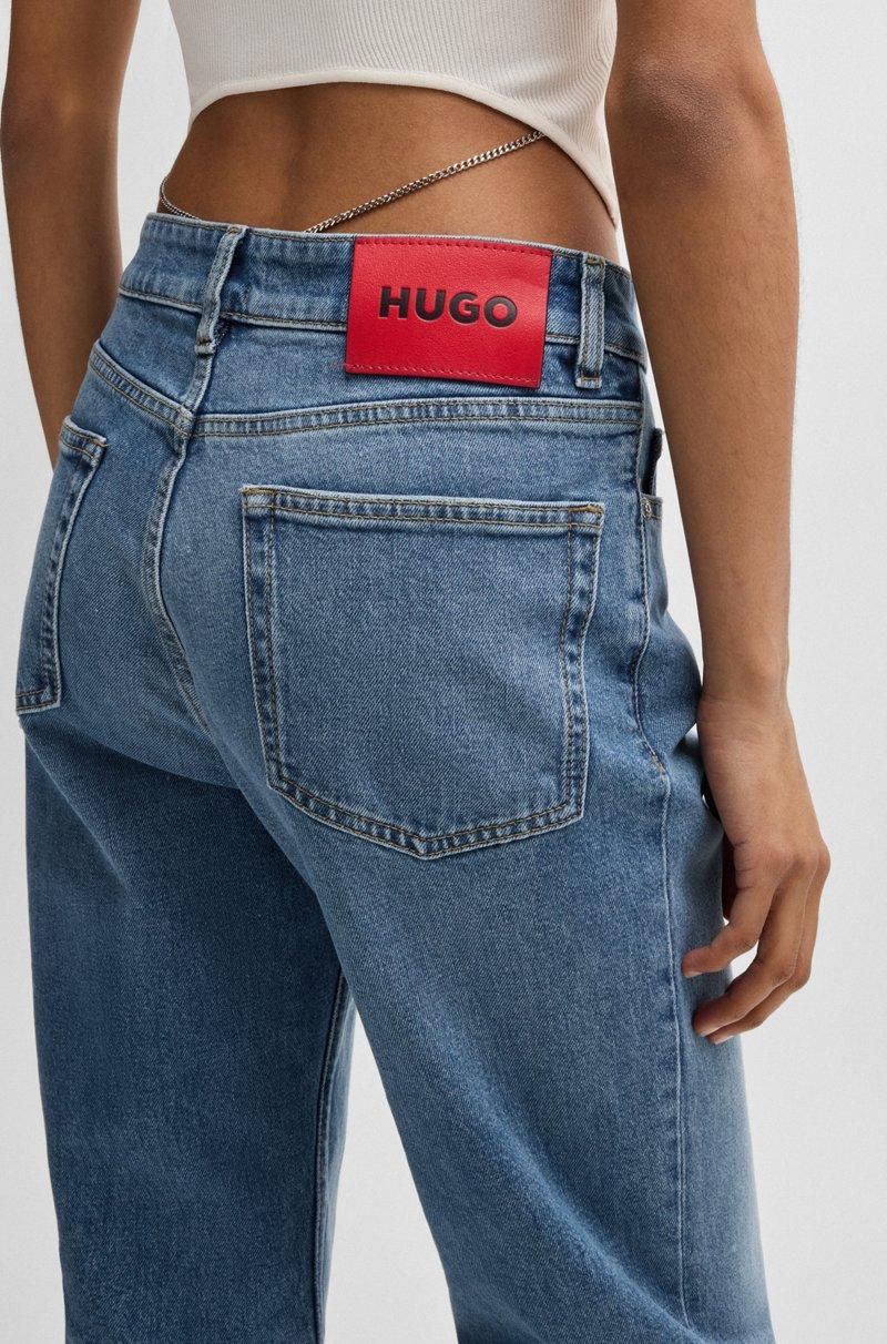 Hugo Boss Jeans Mom Fit En Un Cómodo Tejido Denim Elástico Azul