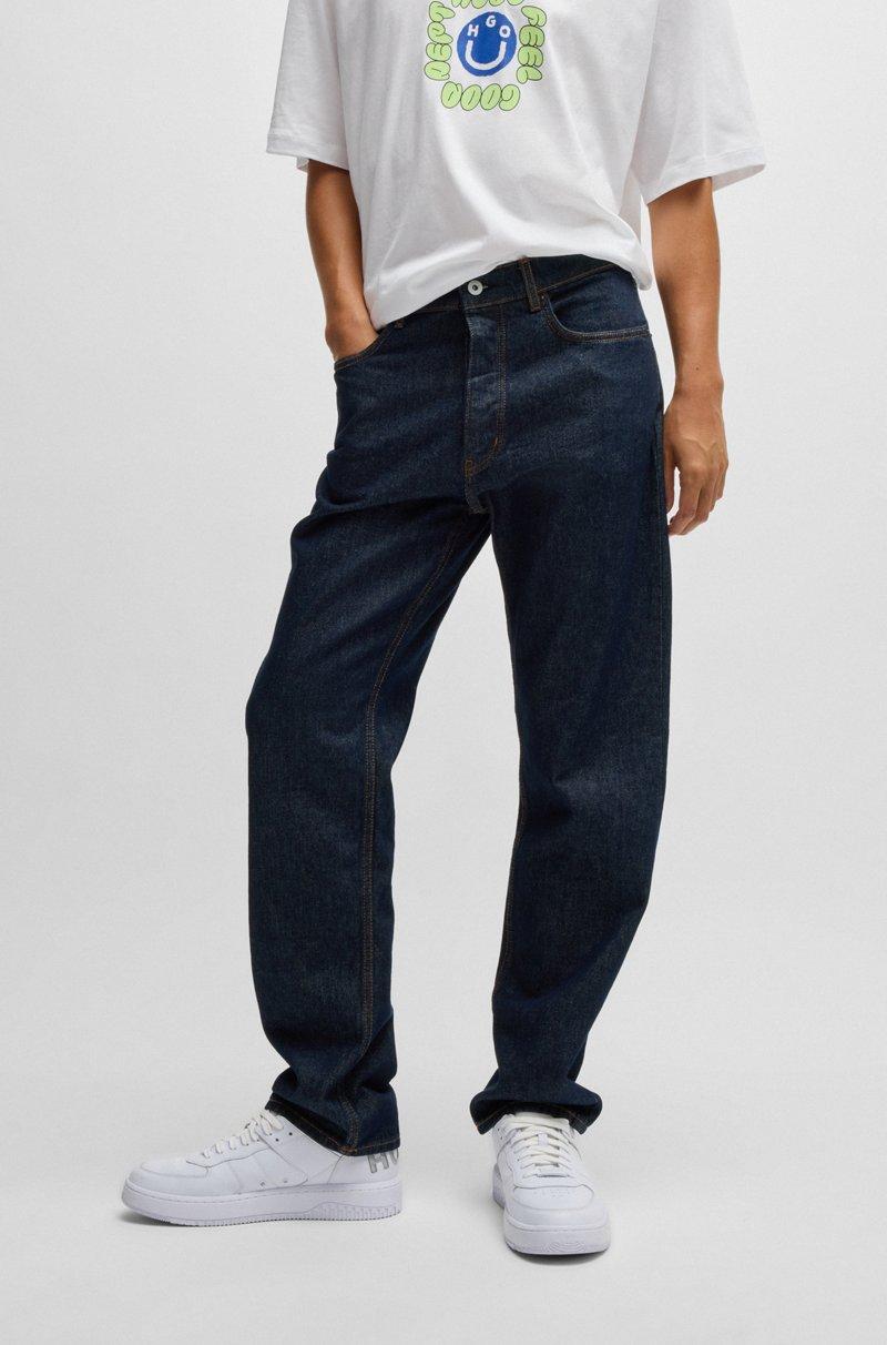 Hugo Boss Jeans regular fit en denim azul oscuro sin tratar