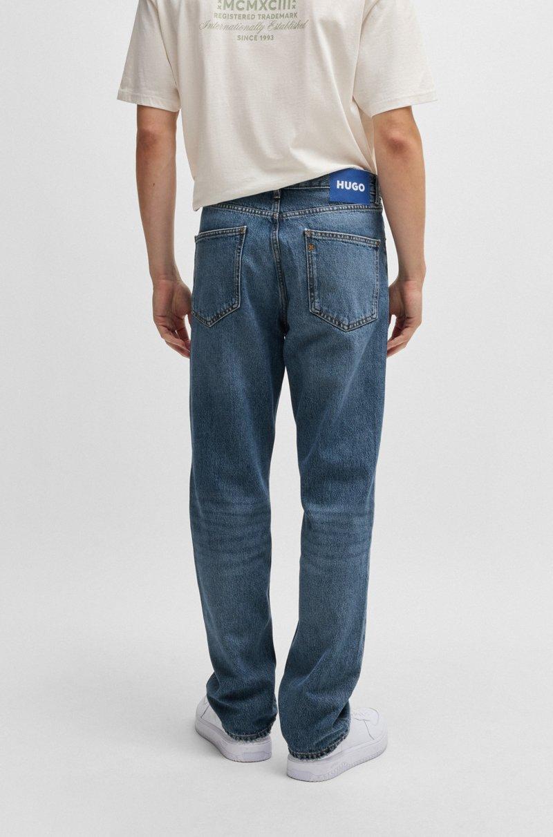 Hugo Boss Jeans Regular Fit En Denim De Algodón Azul Medio Lavado A La Piedra