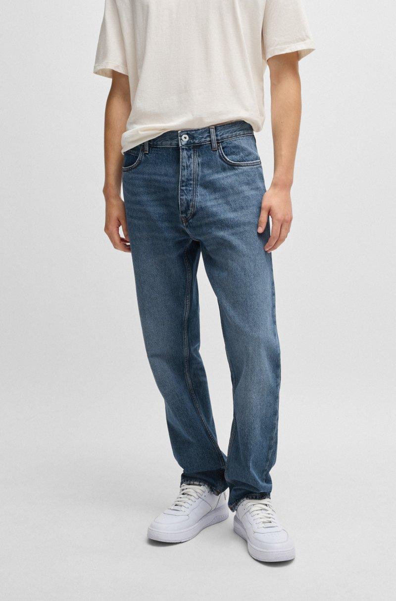 Hugo Boss Jeans regular fit en denim de algodón azul medio lavado a la piedra