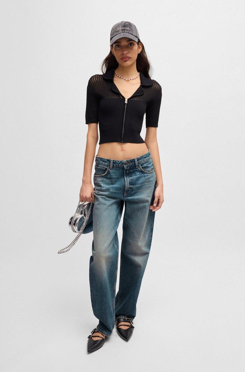 Hugo Boss Jeans Relaxed Fit De Denim Azul Con Efecto Teñido