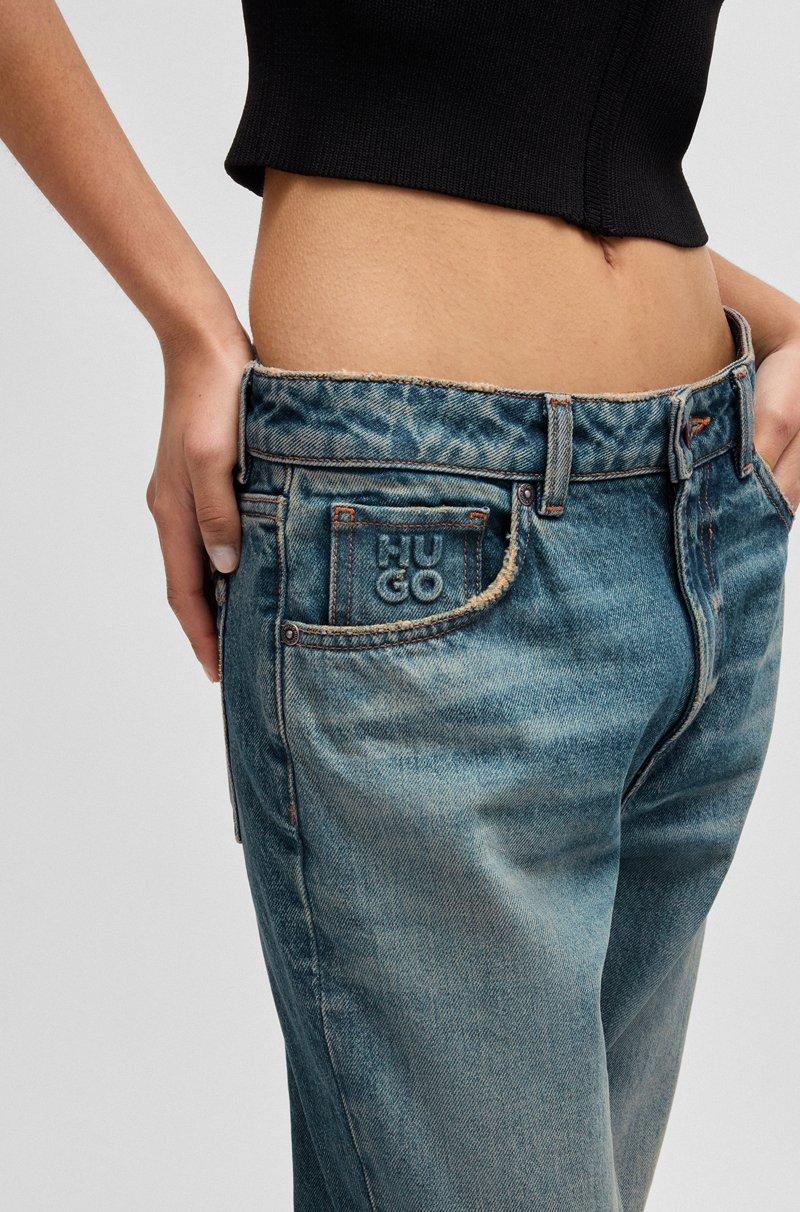 Hugo Boss Jeans Relaxed Fit De Denim Azul Con Efecto Teñido