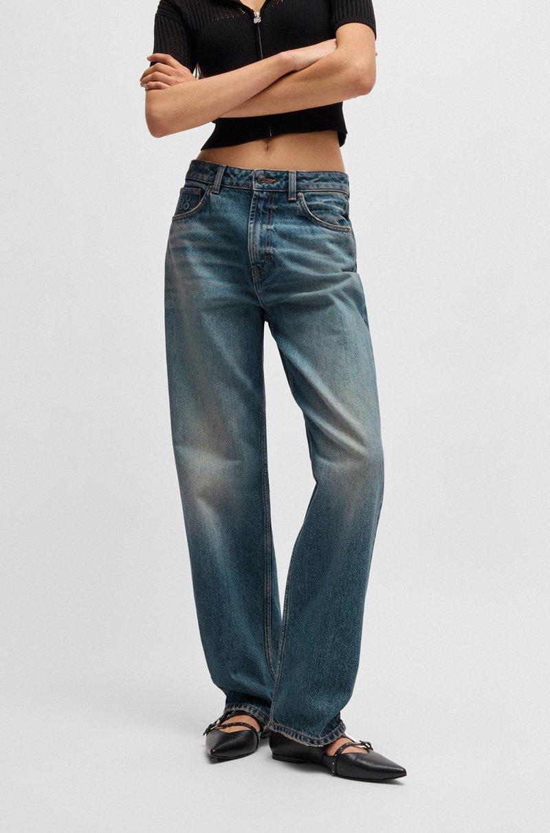Hugo Boss Jeans relaxed fit de denim azul con efecto teñido