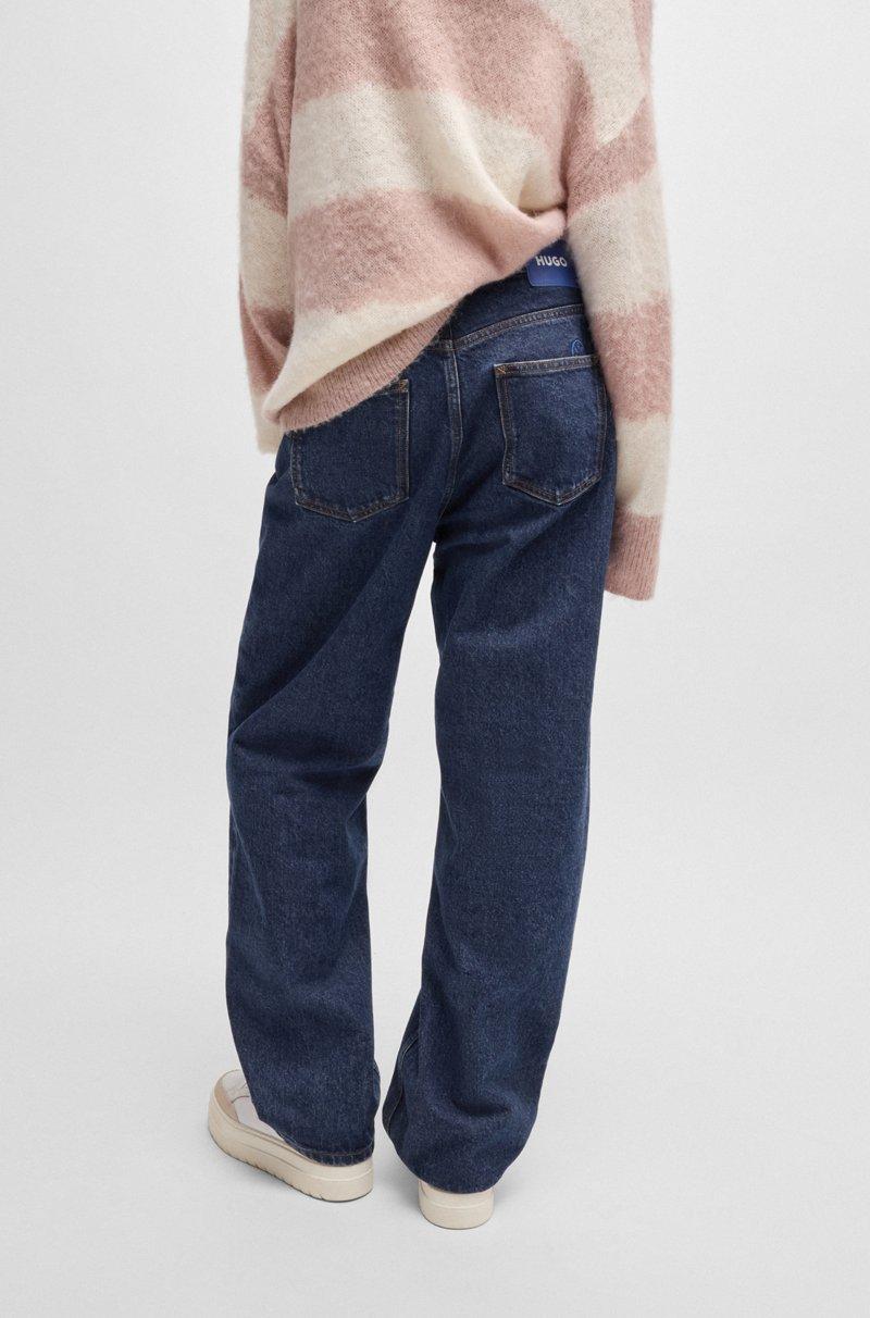 Hugo Boss Jeans Relaxed Fit En Denim Azul Con Acabado Lavado
