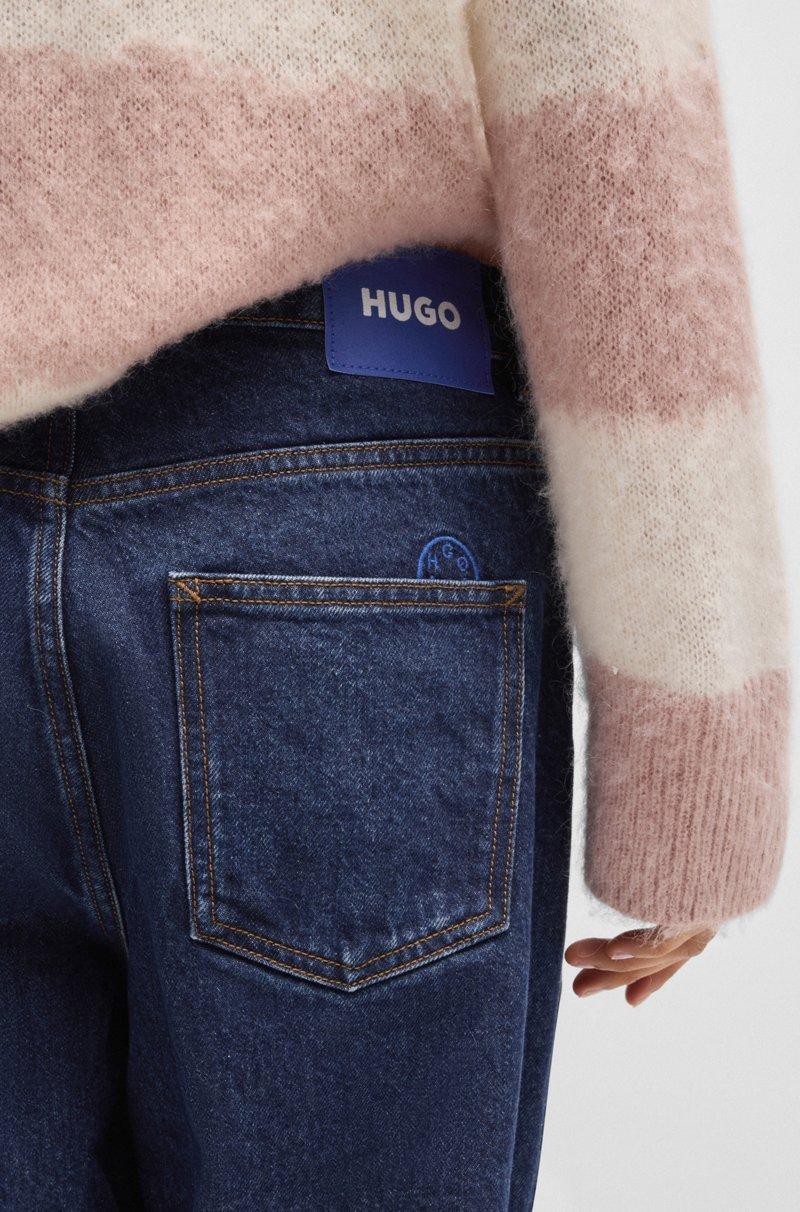 Hugo Boss Jeans Relaxed Fit En Denim Azul Con Acabado Lavado