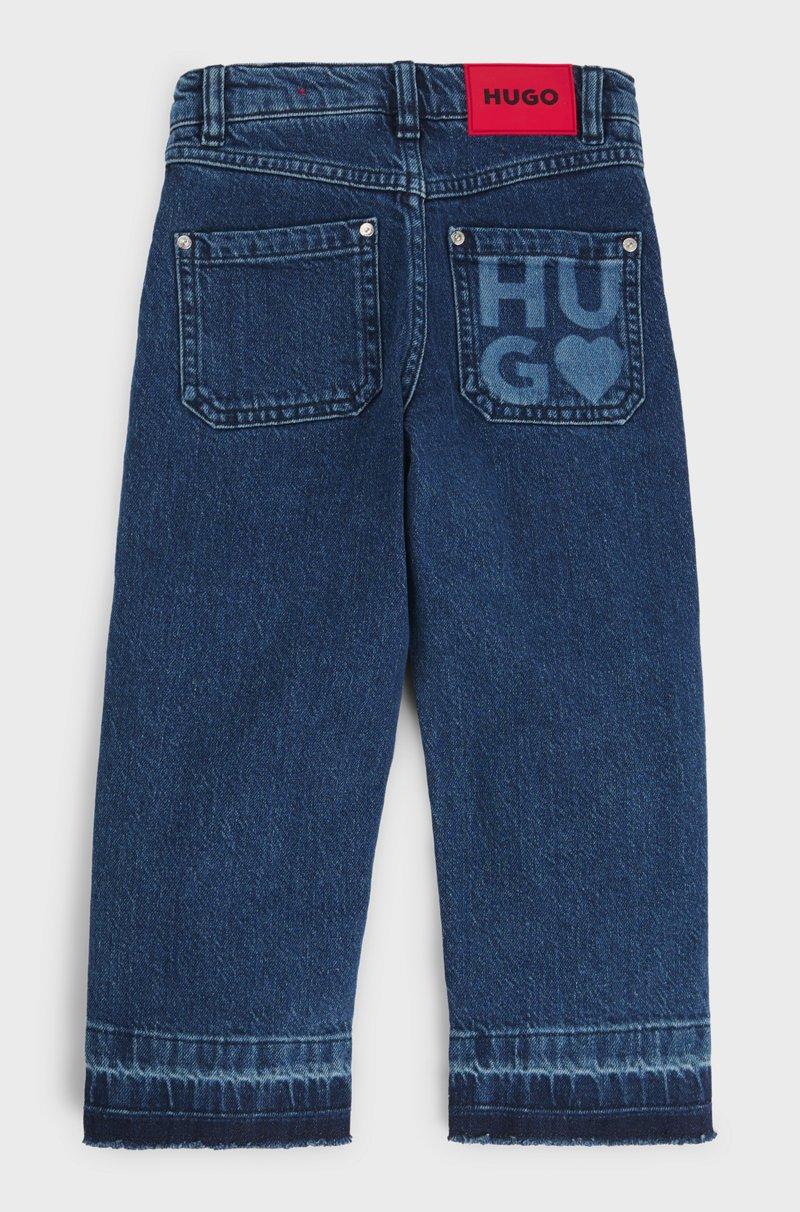 Hugo Boss Jeans Relaxed Fit Para Niños En Denim Elástico Azul