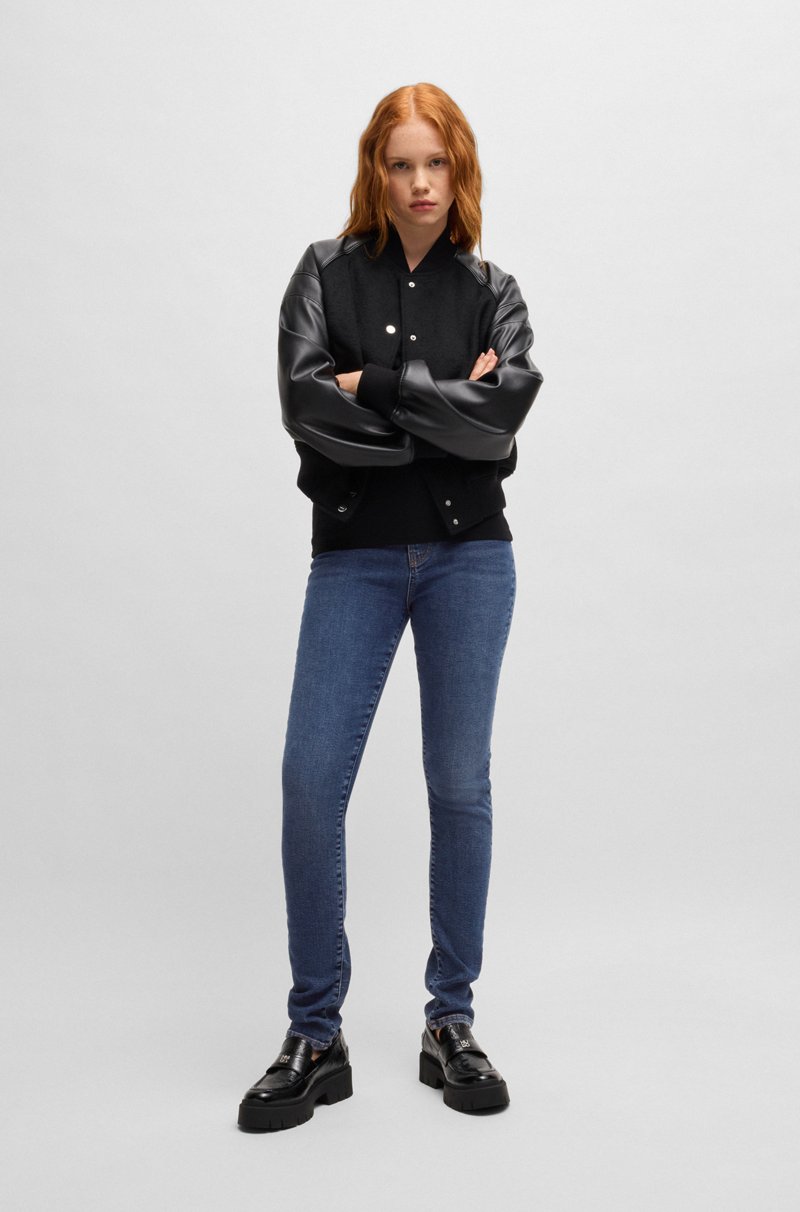 Hugo Boss Jeans Skinny Fit De Denim Elástico Azul Marino