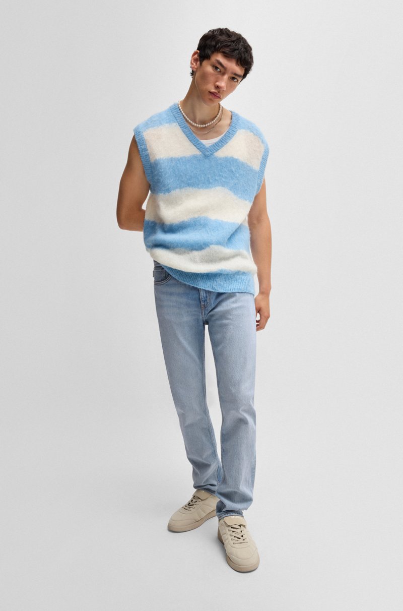 Hugo Boss Jeans Slim Fit De Denim Azul Lavado A La Piedra