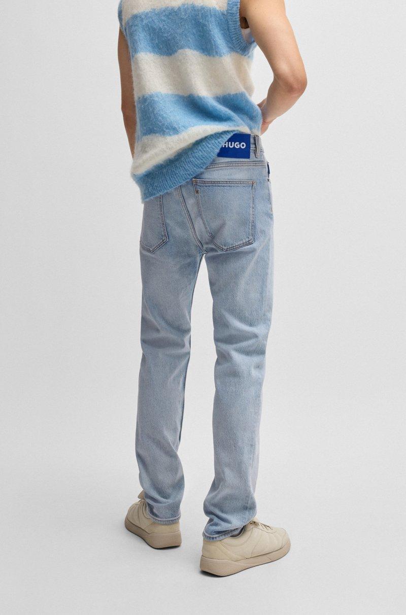 Hugo Boss Jeans Slim Fit De Denim Azul Lavado A La Piedra