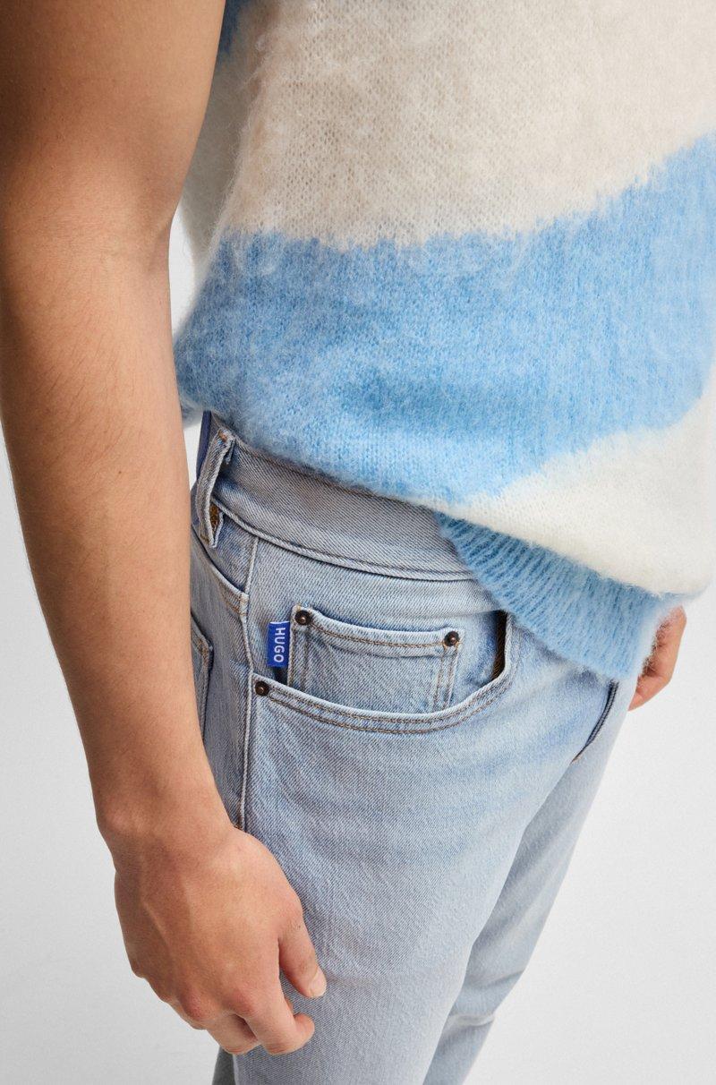 Hugo Boss Jeans Slim Fit De Denim Azul Lavado A La Piedra