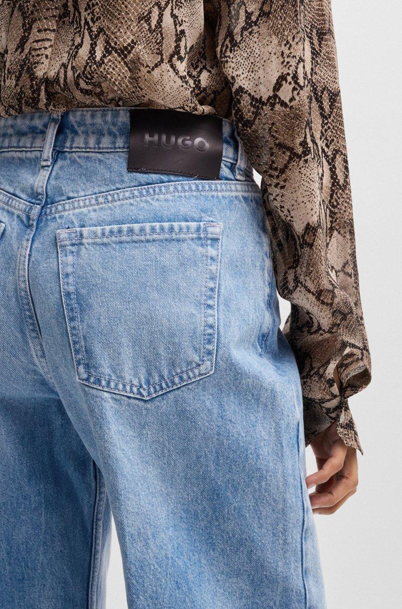 Hugo Boss Jeans Straight Fit De Denim Rígido Azul Luminoso