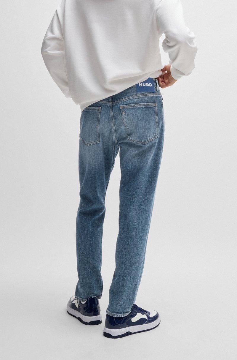 Hugo Boss Jeans Tapered Fit De Denim Azul Lavado A La Piedra