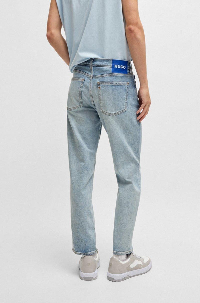 Hugo Boss Jeans Tapered Fit De Denim Elástico Azul Luminoso