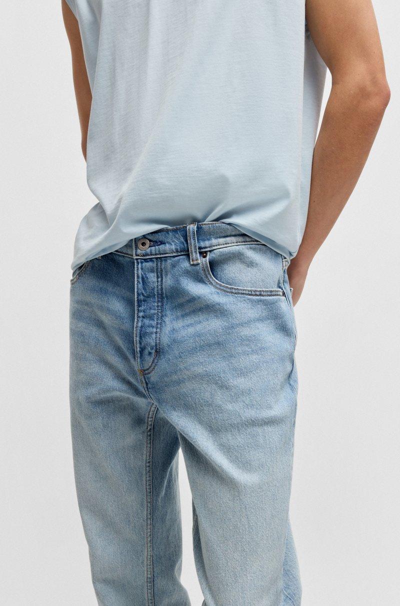 Hugo Boss Jeans Tapered Fit De Denim Elástico Azul Luminoso