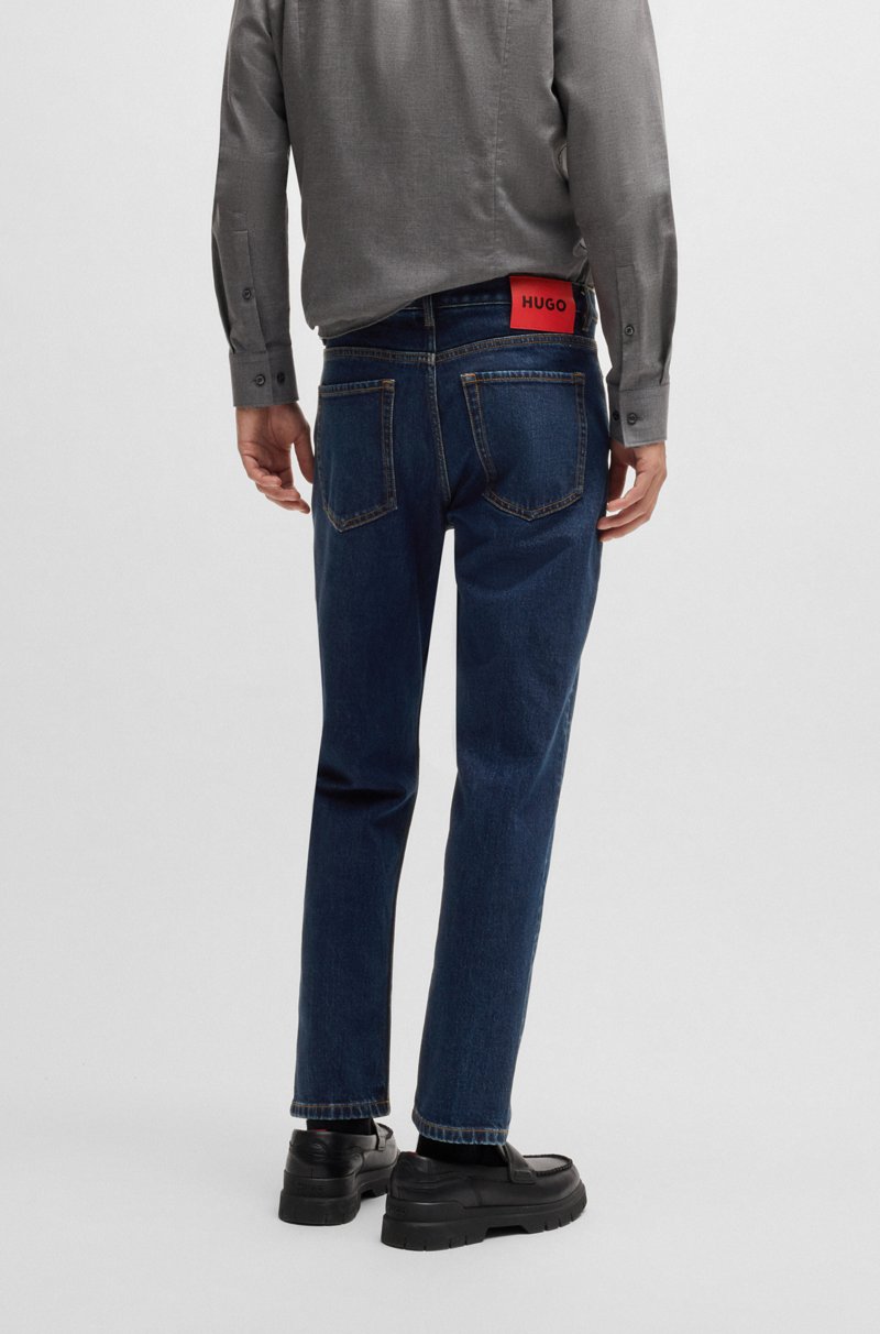 Hugo Boss Jeans Tapered Fit De Denim Elástico Azul Oscuro