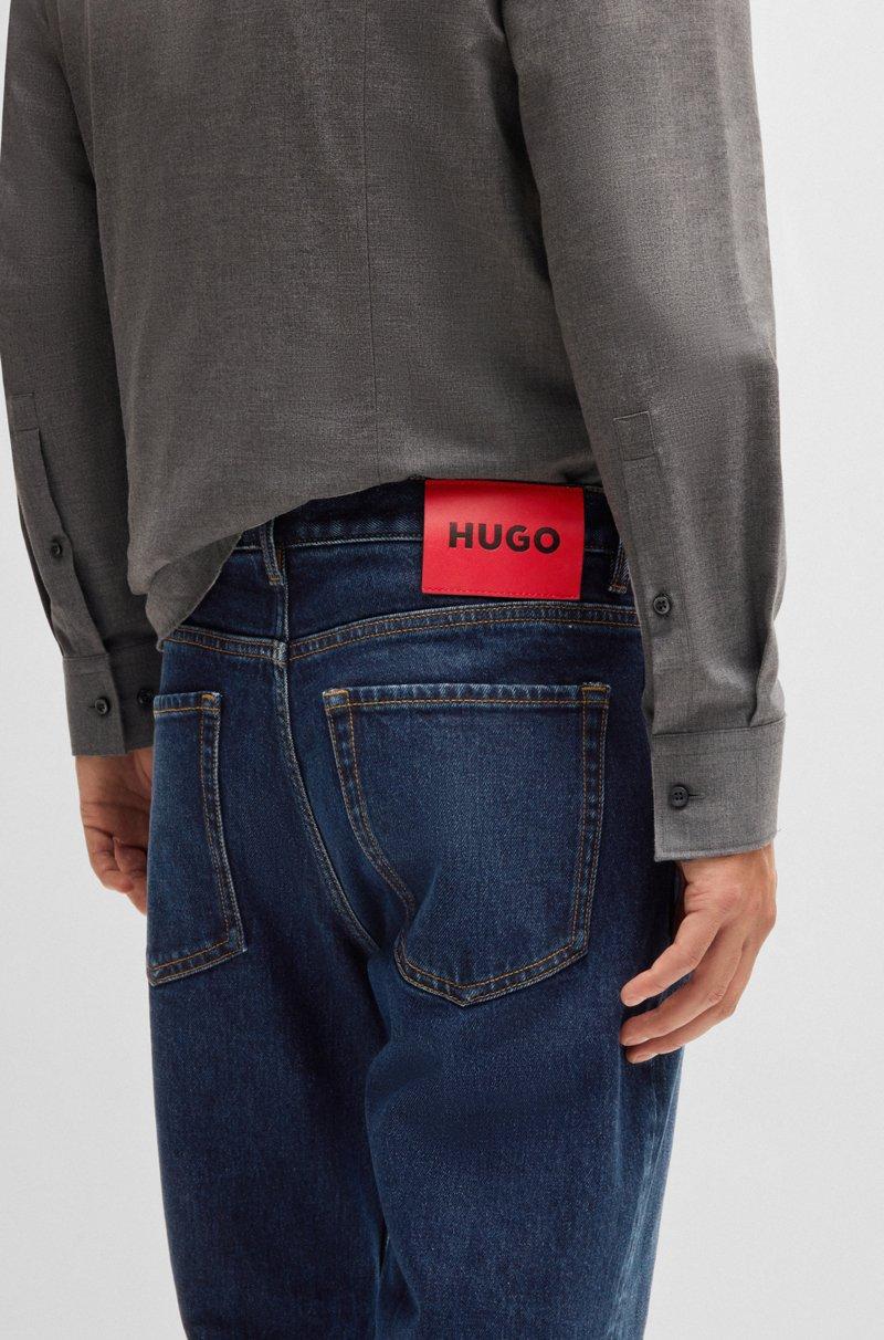 Hugo Boss Jeans Tapered Fit De Denim Elástico Azul Oscuro