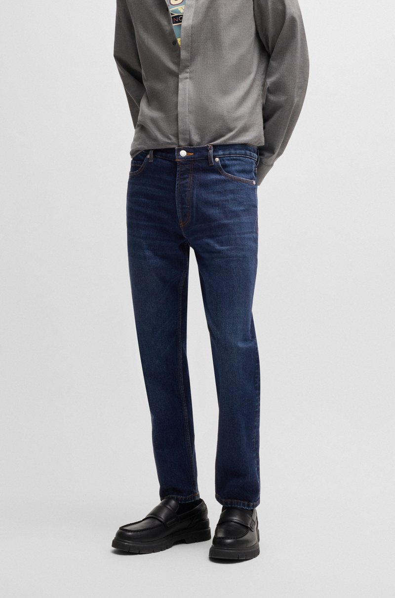 Hugo Boss Jeans tapered fit de denim elástico azul oscuro