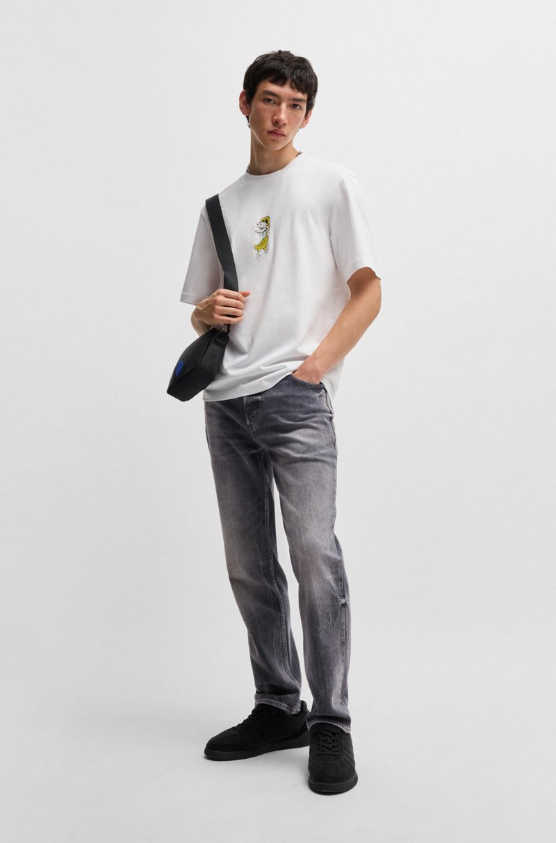 Hugo Boss Jeans Tapered Fit De Denim Elástico Gris Oscuro