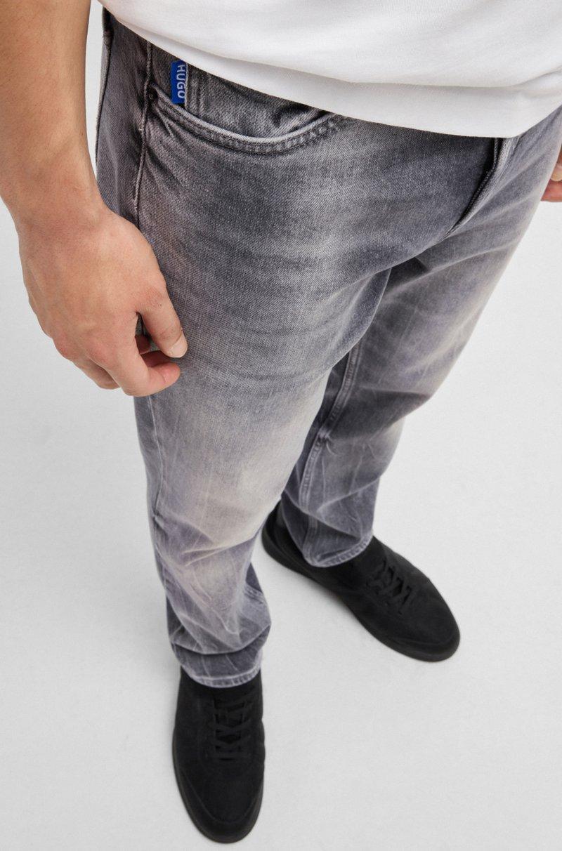 Hugo Boss Jeans Tapered Fit De Denim Elástico Gris Oscuro