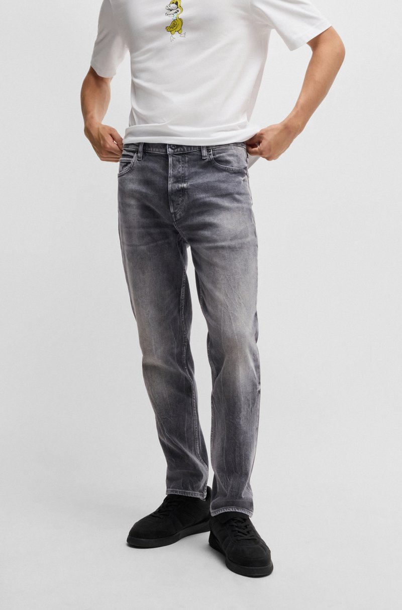 Hugo Boss Jeans tapered fit de denim elástico gris oscuro