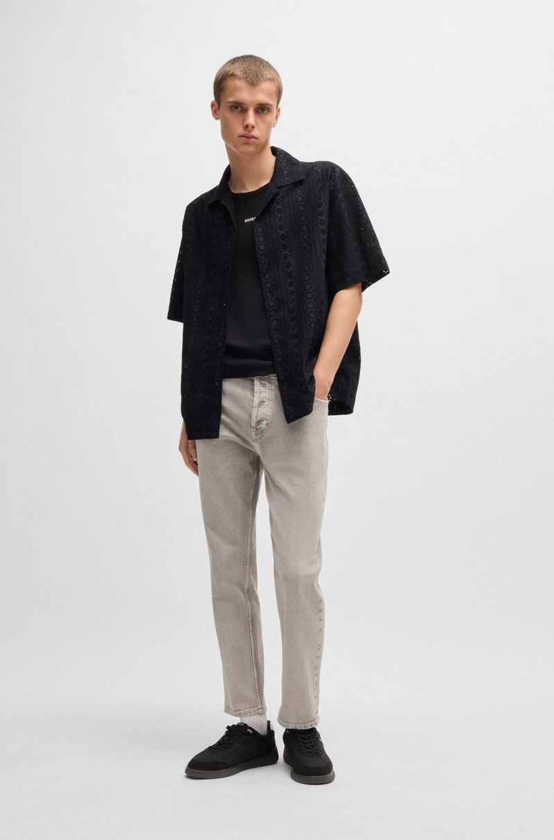 Hugo Boss Jeans Tapered Fit En Cómodo Denim Elástico Marrón