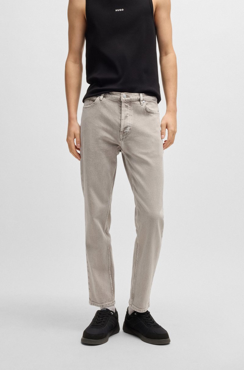 Hugo Boss Jeans tapered fit en cómodo denim elástico marrón