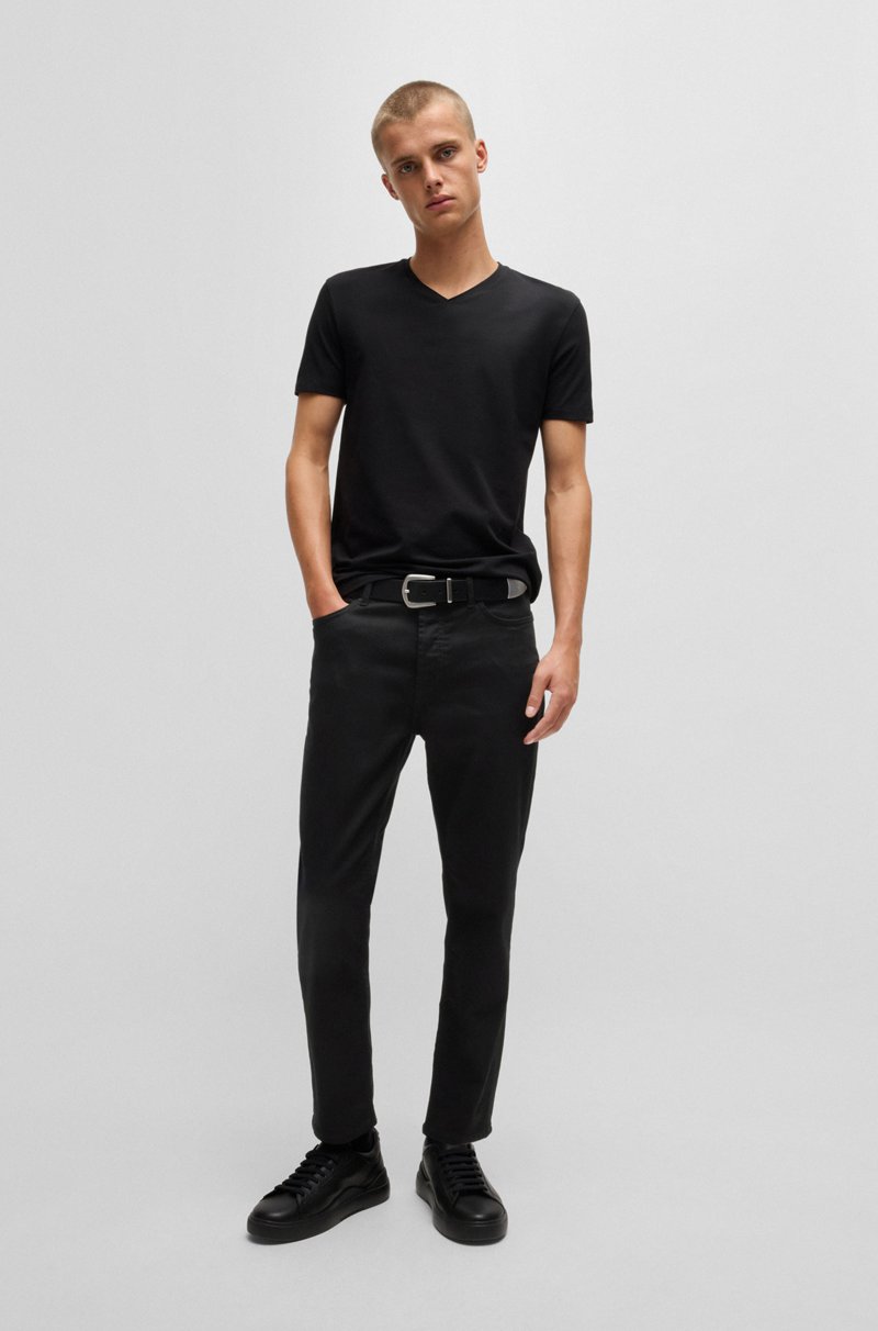 Hugo Boss Jeans Tapered Fit En Denim Elástico Ultranegro
