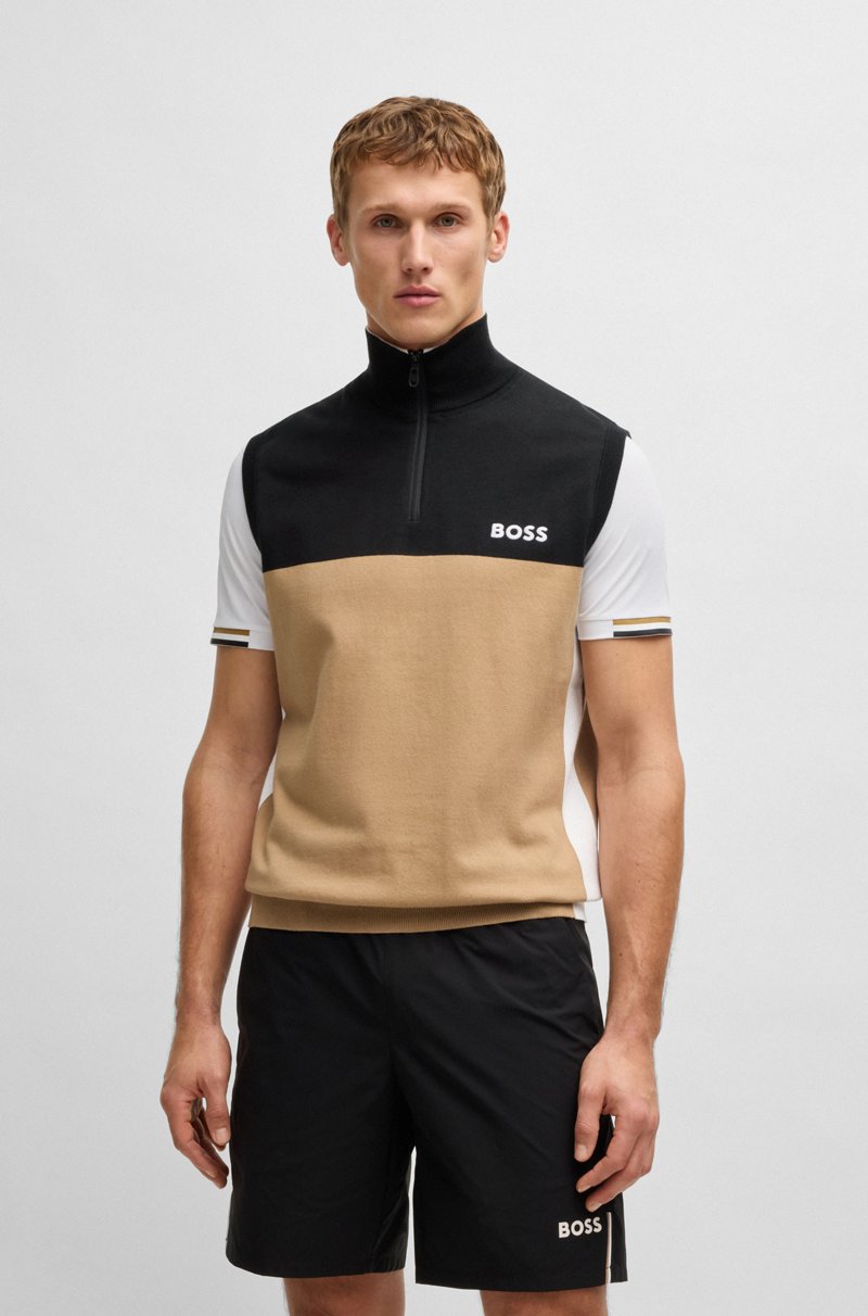 Hugo Boss Jersey activo sin mangas en tejido elástico con logo de diseño