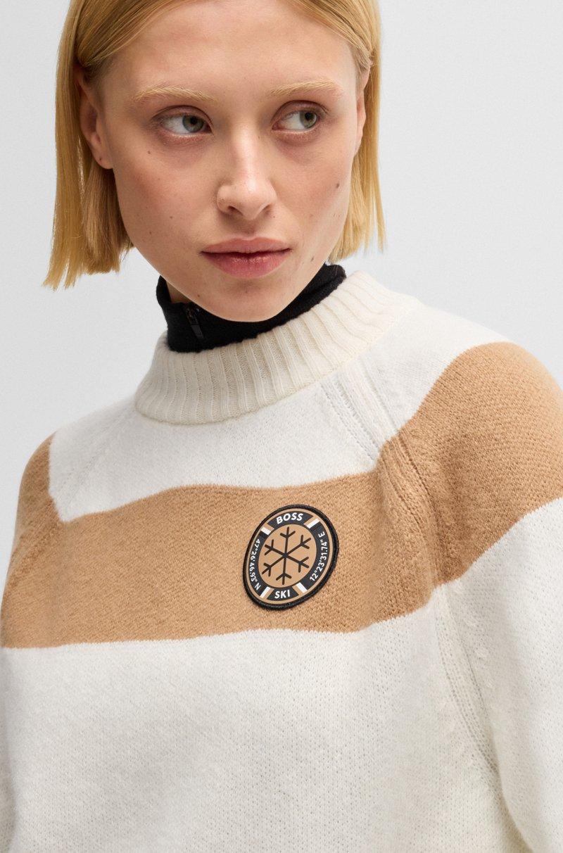 Hugo Boss Jersey BOSS Esquí De Lana Virgen Con Rayas Cámel