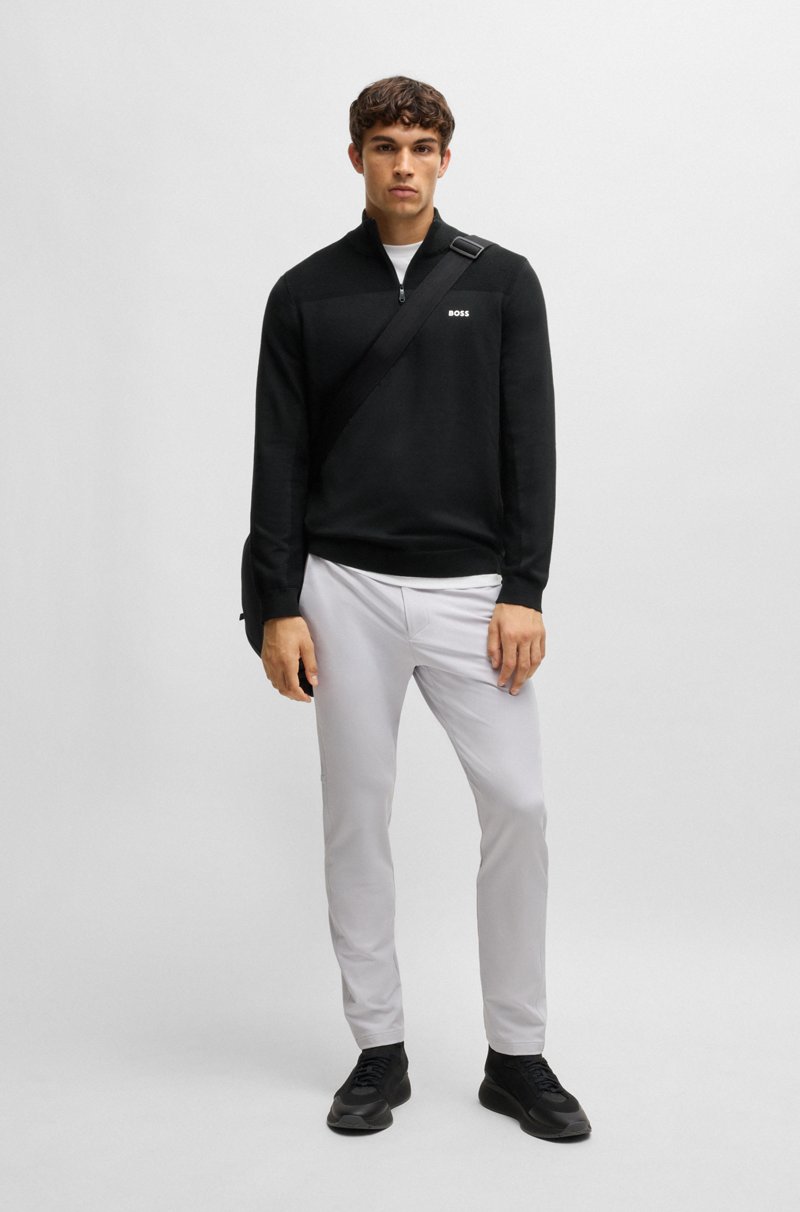 Hugo Boss Jersey Con Cremallera De La Marca En Tejido Dry-Flex