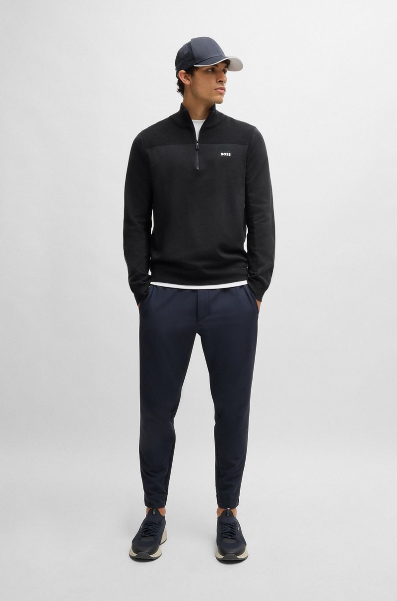 Hugo Boss Jersey Con Cremallera De La Marca En Tejido Dry-Flex