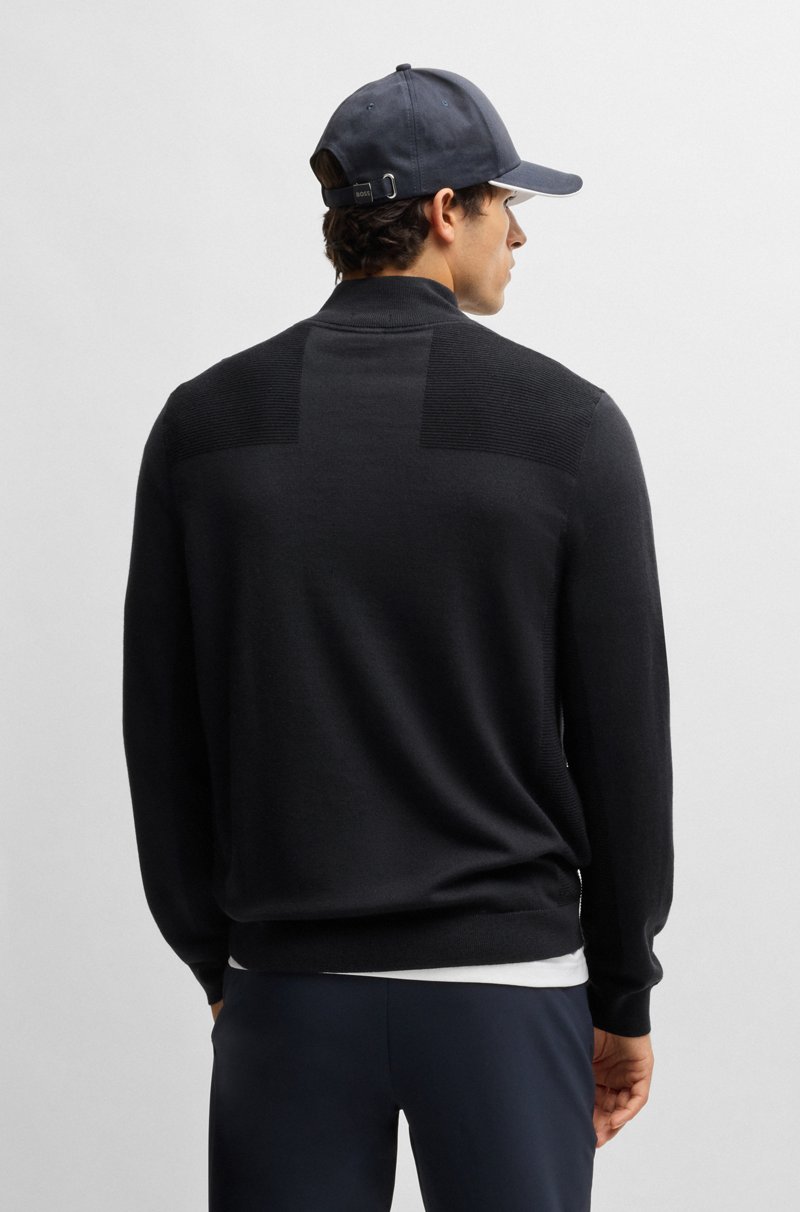 Hugo Boss Jersey Con Cremallera De La Marca En Tejido Dry-Flex