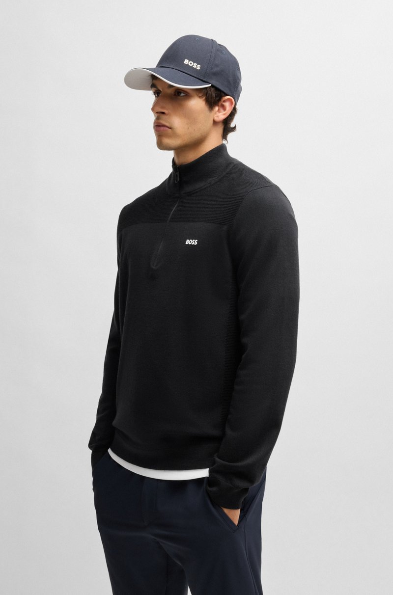 Hugo Boss Jersey con cremallera de la marca en tejido Dry-Flex