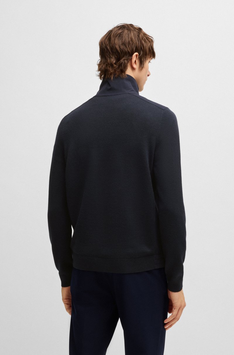 Hugo Boss Jersey Con Cuello Con Cremallera Y Ribetes De Membrana