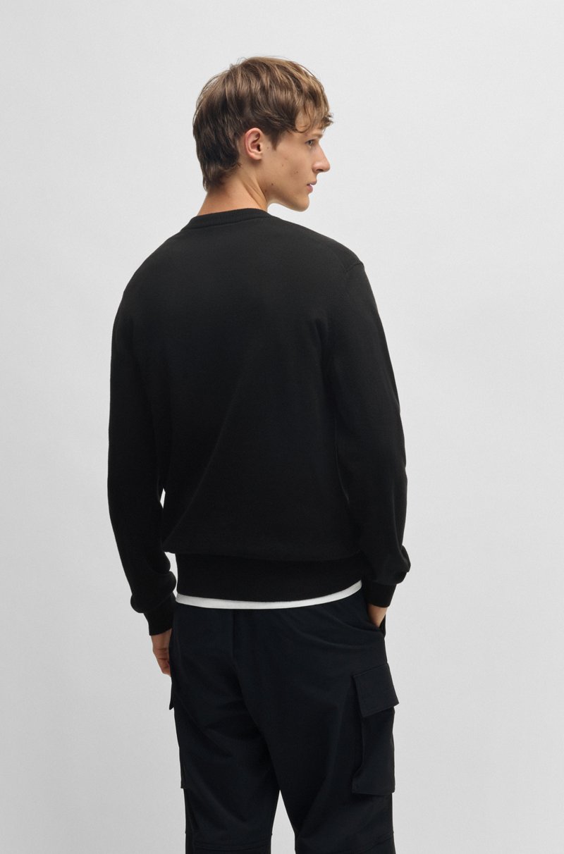 Hugo Boss Jersey Con Cuello En Pico Y Parche De Logo En Algodón Con Cashmere